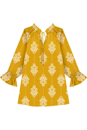 LEZ A LEZ Vestido Curto Estampado Em Viscose Com Amarração Frontal