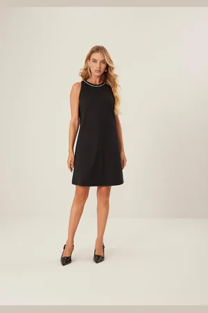 LEZ A LEZ Vestido Curto em Malha com Strass Decote