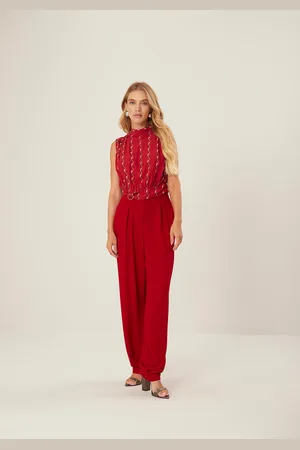 LEZ A LEZ Calça De Alfaiataria Com Cintura Alta Em Crepe De Viscose