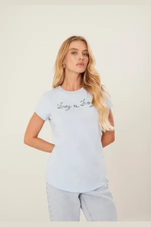 LEZ A LEZ Blusa De Mangas Curtas Com Bordado Em Alto Relevo
