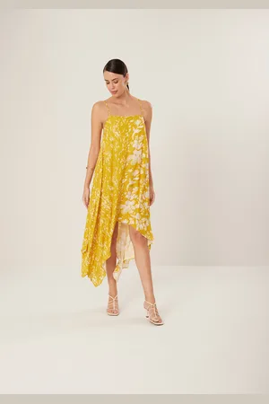 LEZ A LEZ Vestido Midi De Alças Estampado Com Modelagem Assimétrica