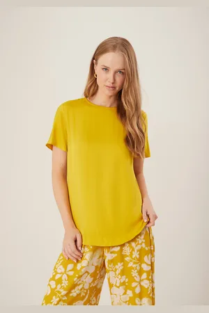 LEZ A LEZ Blusa De Mangas Curtas Estampada Com Gola Redonda