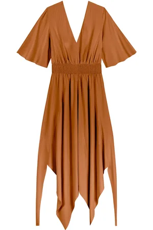 LEZ A LEZ Vestido Longo Fluido Em Viscose Com Fios De Lurex