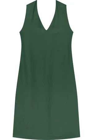 LEZ A LEZ Vestido Midi Com Decote V Em Linho E Viscose