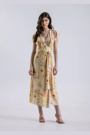 LEZ A LEZ Vestido Midi em Viscose Transpassado