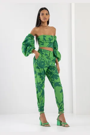 LEZ A LEZ Calça Carrot em Tricoline Estampada