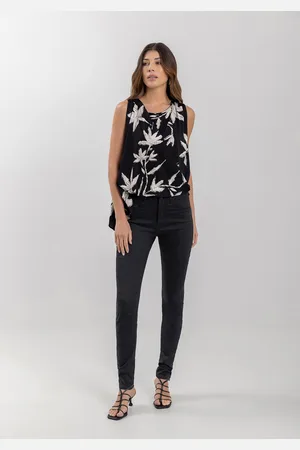 LEZ A LEZ Calça Jeans Skinny Com Cintura Alta Essential