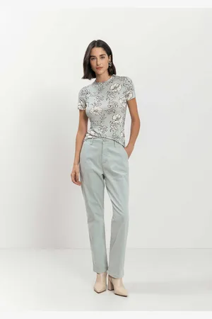 LEZ A LEZ Blusa De Mangas Curtas Estampada Em Malha Com Elastano