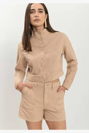 LEZ A LEZ Shorts Mom Com Cintura Alta E Bolsos Em Sarja Sustentável