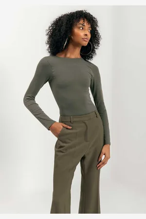 LEZ A LEZ Blusa Básica De Mangas Longas Seamless