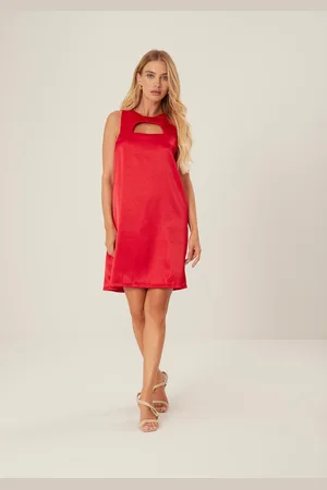 LEZ A LEZ Vestido Curto Reto com Cut Out Decote