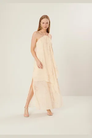 LEZ A LEZ Vestido Longo Estampado com Detalhe Alças