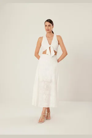 LEZ A LEZ Blusa Cropped com Máxi Amarração e Bordado Paetê