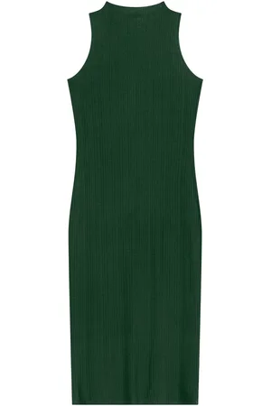 LEZ A LEZ Vestido Midi Básico Em Malha Canelada De Viscose