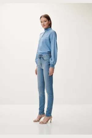 LEZ A LEZ Calça Skinny Cintura Alta Clara Estonada