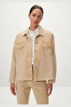 LEZ A LEZ Camisa Sarja Manga Longa Curta com Bolsos
