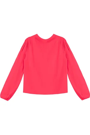 LEZ A LEZ Blusa Manga Longa em Crepe com Pregas