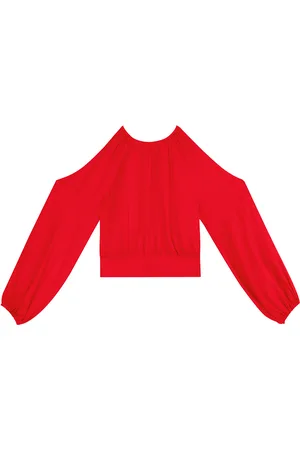 LEZ A LEZ Blusa Manga Longa Bufante com Recorte Ombros