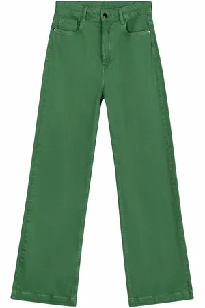 LEZ A LEZ Calça Cotelê Wide Leg com Cintura Super Alta