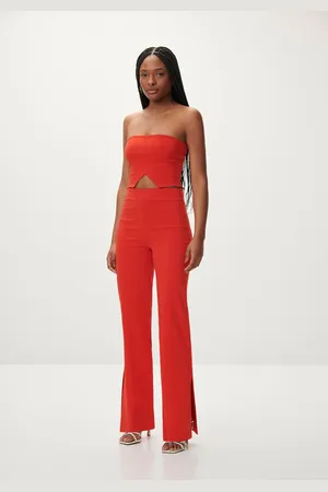 LEZ A LEZ Calça Slim Cintura Média com Abertura Lateral