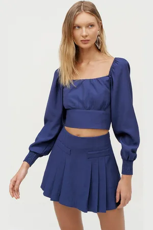 LEZ A LEZ Blusa Manga Longa Cropped Balonê