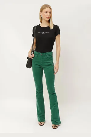LEZ A LEZ Calça Sarja Flare Bootcut com Cintura Alta