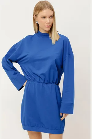 LEZ A LEZ Vestido Curto Manga Longa em Molecotton