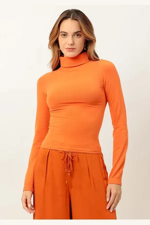 LEZ A LEZ Blusa Manga Longa Basic com Gola Alta