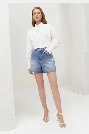 LEZ A LEZ Shorts Mom Cintura Alta Destroyed
