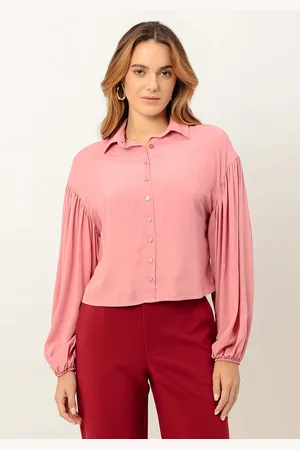 LEZ A LEZ Camisa em Viscose com Manga Longa Bufante