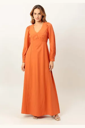 LEZ A LEZ Vestido Longo com Manga Longa Bufante