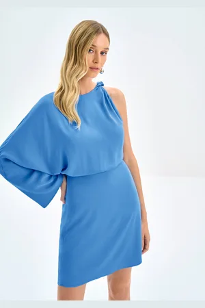 LEZ A LEZ Vestido Curto Um Ombro Só com Máxi Manga