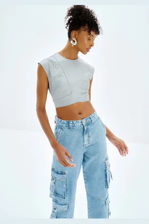 LEZ A LEZ Blusa Cropped em Nylon com Brilho