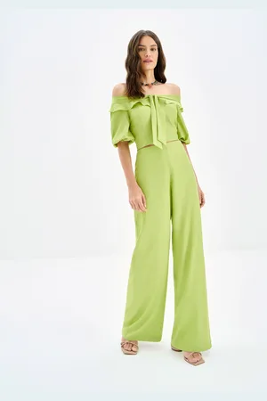 LEZ A LEZ Calça Wide Leg em Viscose Alfaiataria