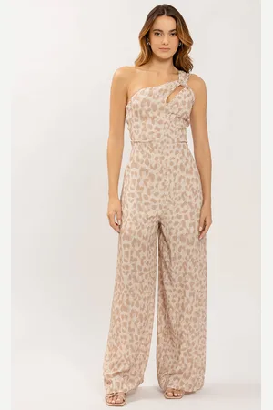 LEZ A LEZ Macacão Longo Estampado Um Ombro Só