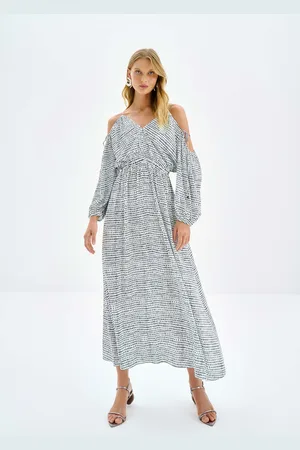 LEZ A LEZ Vestido Midi Estampado em Viscose com Amarração