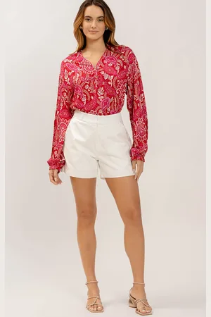 LEZ A LEZ Shorts Alfaiataria em Tricoline com Bolso