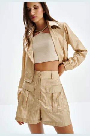 LEZ A LEZ Shorts Utilitário em Nylon com Brilho