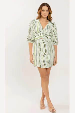 LEZ A LEZ Vestido Curto Estampado com Transpasse Cintura