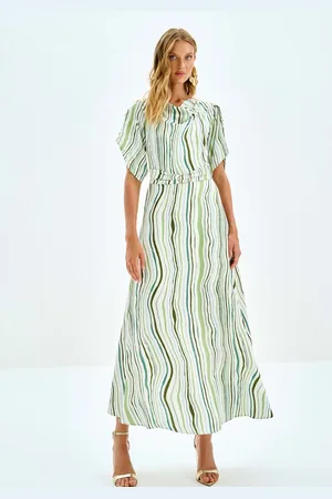 LEZ A LEZ Vestido Midi Estampado com Cinto