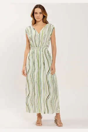 LEZ A LEZ Vestido Midi Estampado em Viscose com Elástico