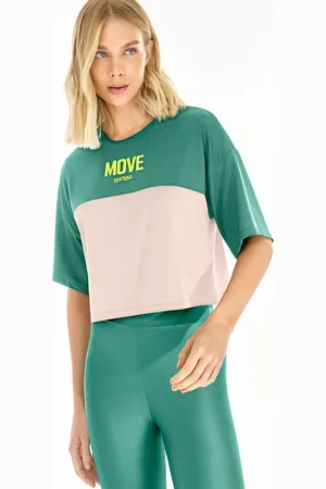 LEZ A LEZ Blusa Bicolor com Recorte Texturizado MOVE Fitness