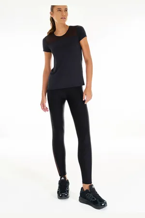 LEZ A LEZ Blusa Manga Curta MOVE Fitness com Recorte Tule