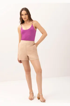 LEZ A LEZ Shorts Cintura Alta Alfaiataria Minimal