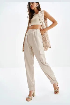 LEZ A LEZ Calça Jogger em Linho com Bolso Cargo