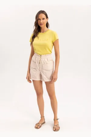 LEZ A LEZ Shorts Cintura Alta com Elástico Cós