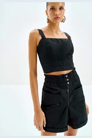 LEZ A LEZ Blusa Cropped Decote Reto com Alças