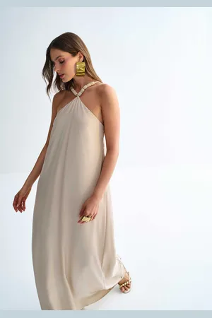 LEZ A LEZ Vestido Longo Cross Neck Detalhe Alças com Cinto