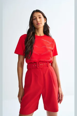 LEZ A LEZ T-shirt Presenteável em Malha Prime com Strass Liner