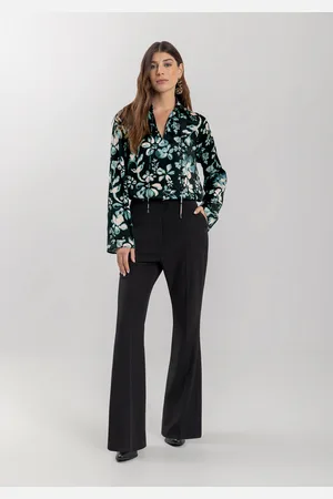 LEZ A LEZ Calça Flare Em Alfaiataria Com Bolsos E Cintura Média